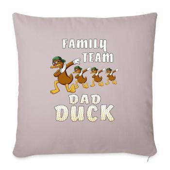 FAMILLE ÉQUIPE PAPA CANARD - Housse de coussin décorative 45 x 45 cm - taupe clair - Devant