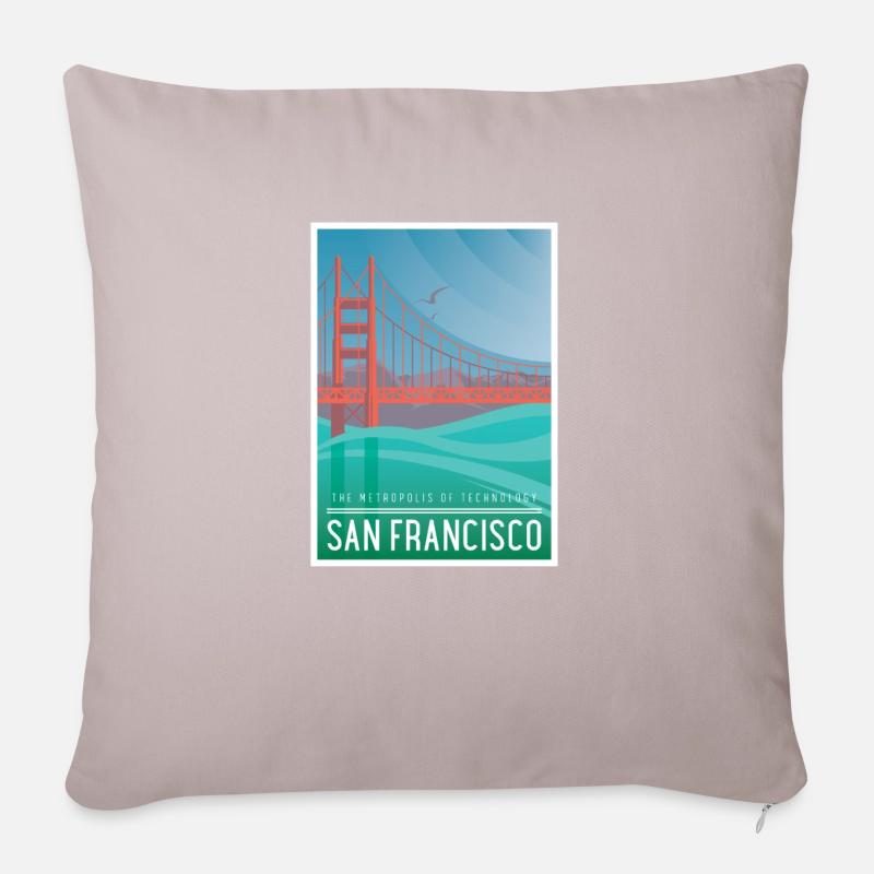 San Francisco Golden Gate Bridge - Sofakissenbezug 45 x 45 cm - helles Taupe