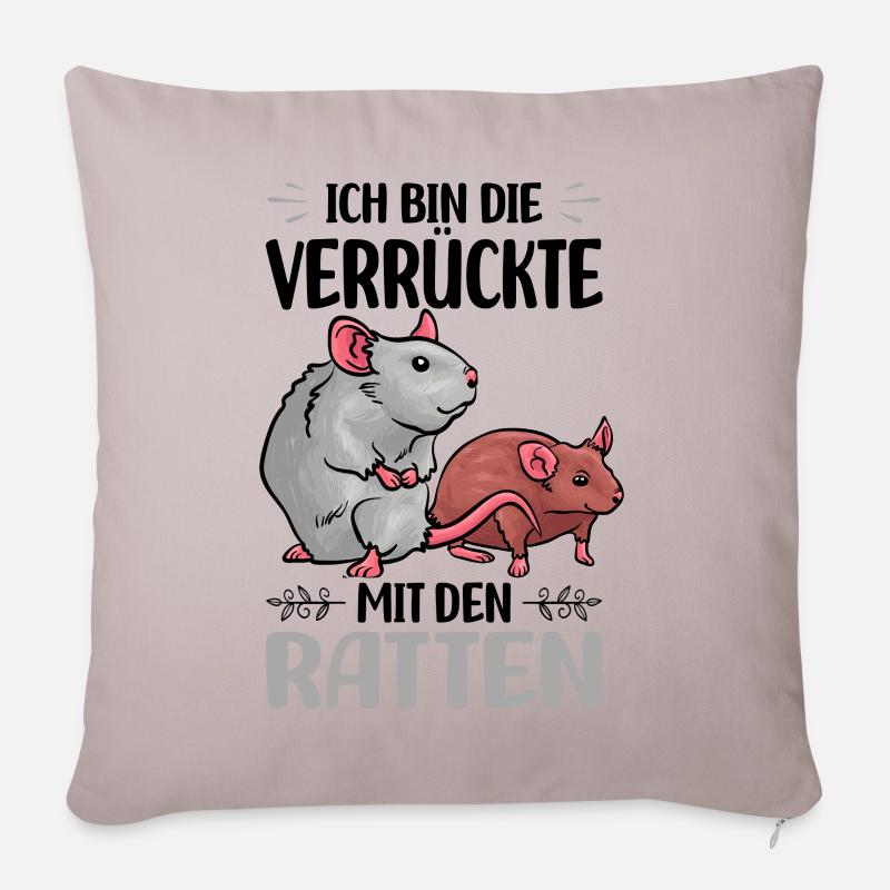 Ratten - Sofakissenbezug 45 x 45 cm - helles Taupe