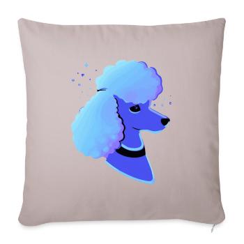 Vaporwave Caniche Chien Chiot - Housse de coussin décorative 45 x 45 cm - taupe clair - Devant