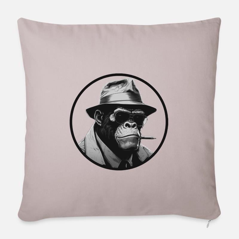 Mafia Gorilla Monkey - Housse de coussin décorative 45 x 45 cm - taupe clair