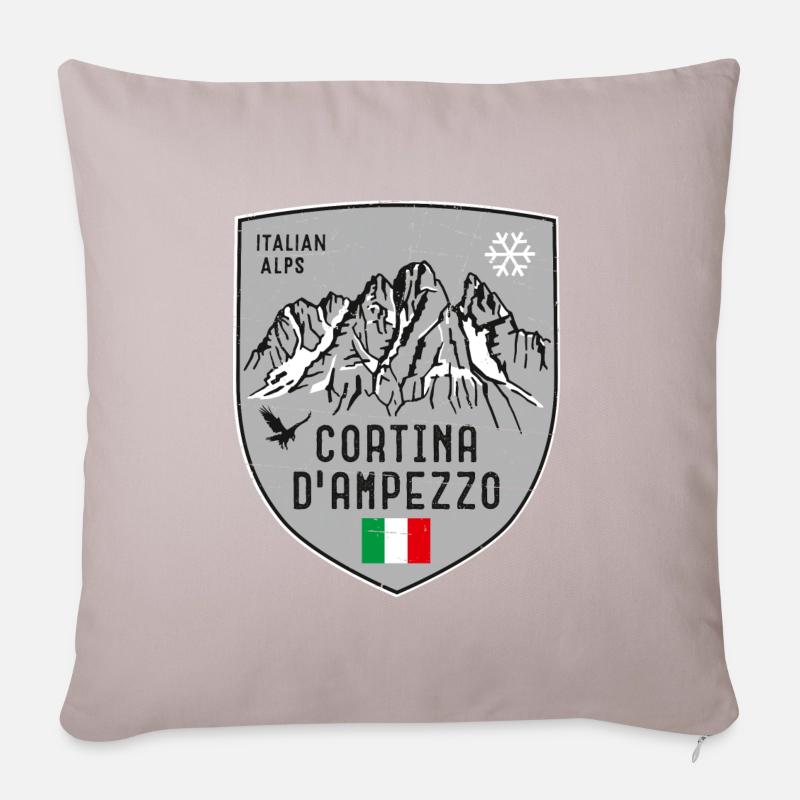 Cortina d Ampezzo Monte Cristallo Italien Wappen - Sofakissenbezug 45 x 45 cm - helles Taupe