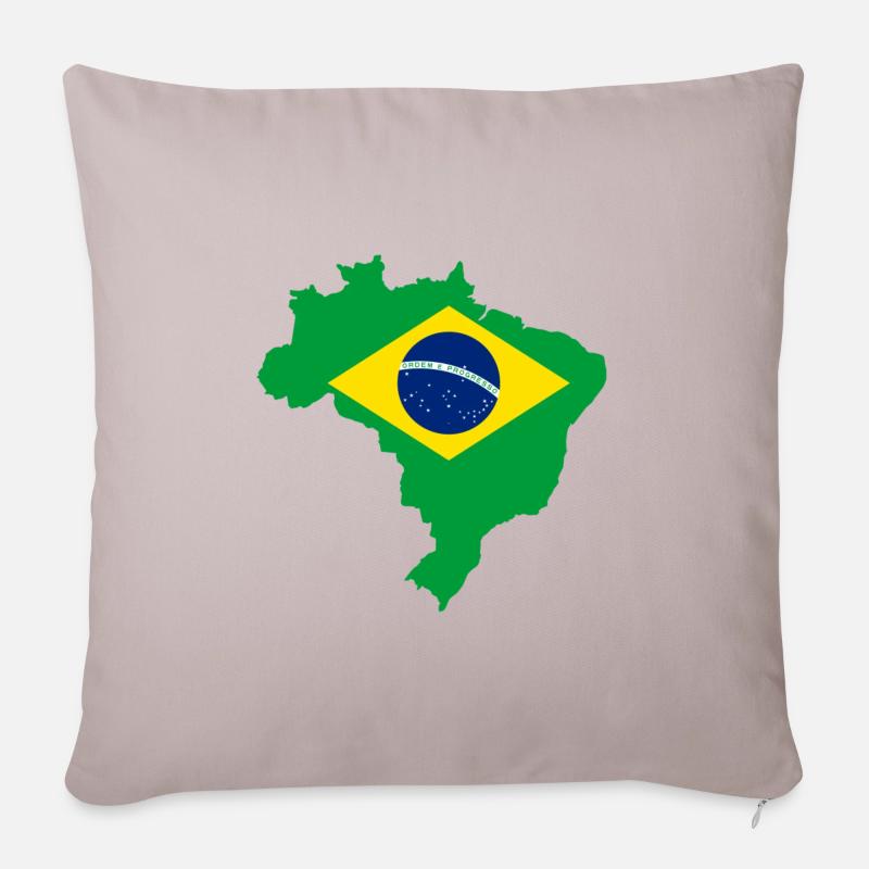 Brasilien - Brasil - Brazil - Sofakissenbezug 45 x 45 cm - helles Taupe
