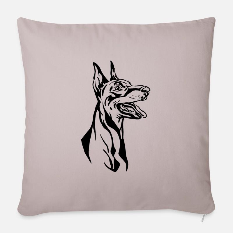 Dobermann - Sofakissenbezug 45 x 45 cm - helles Taupe