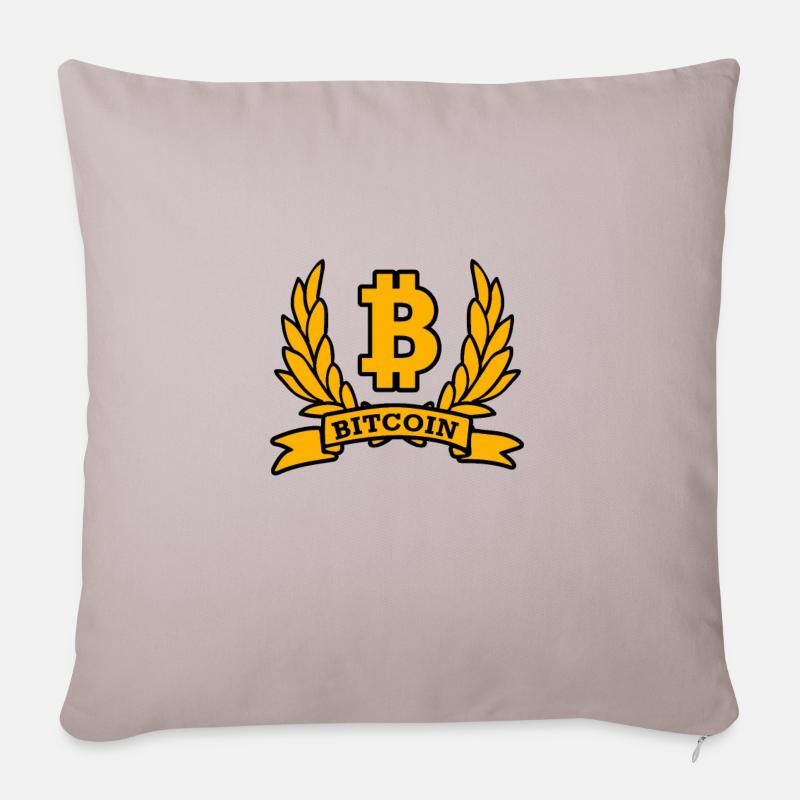 Bitcoin - Sofakissenbezug 45 x 45 cm - helles Taupe