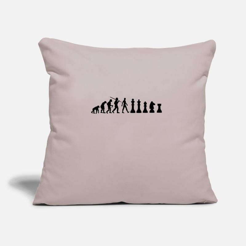 Chess Evolution Échecs Housse de coussin décorative 45 x 45 cm