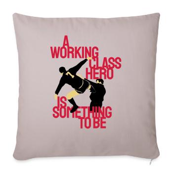 Héros de la classe ouvrière (Eric Cantona) - Housse de coussin décorative 45 x 45 cm - taupe clair - Devant