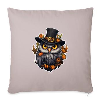 Halloween Eule - Sofakissenbezug 45 x 45 cm - helles Taupe - Vorne