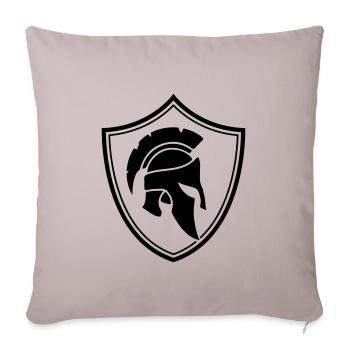 casque spartiate écusson spartiate - Housse de coussin décorative 45 x 45 cm - taupe clair - Devant