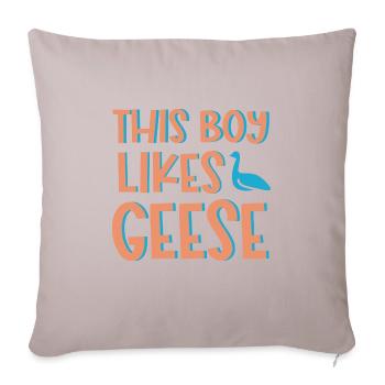 Faune, oies, oiseau, oie, nature - Housse de coussin décorative 45 x 45 cm - taupe clair - Devant