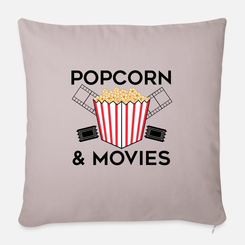 Salziges Popcorn Ironisches Sprichwort Popcorn und - Sofakissenbezug 45 x 45 cm - helles Taupe