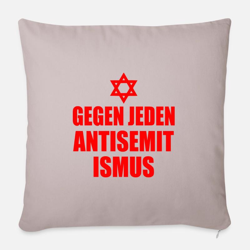 Gegen jeden antisemitismus - Sofakissenbezug 45 x 45 cm - helles Taupe