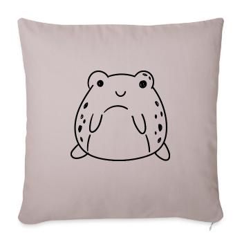 Jolie grenouille, dessin de silhouette artistique, - Housse de coussin décorative 45 x 45 cm - taupe clair - Devant