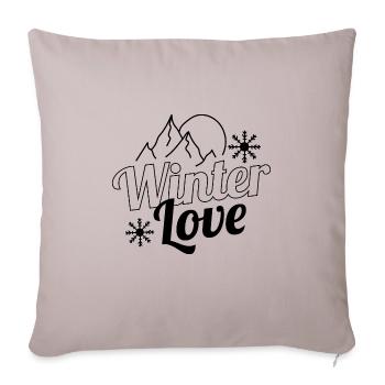 Winter Love Snow Holiday Cozy Winter Time - Sofa pillowcase 17,3'' x 17,3'' (45 x 45 cm) - light taupe - Front