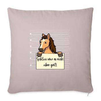 Pferd lustiger Spruch humor Gefängnisbild - Sofakissenbezug 45 x 45 cm - helles Taupe - Vorne