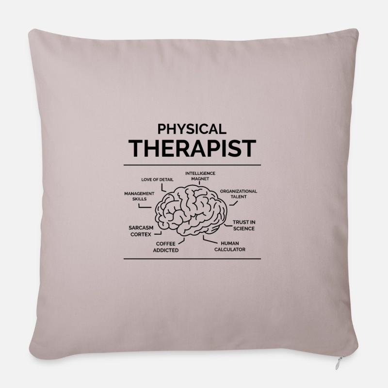 Physiotherapeutin - Sofakissenbezug 45 x 45 cm - helles Taupe