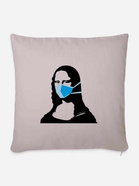 Eingeschränkte Mona Lisa 1 - Sofakissenbezug 45 x 45 cm - helles Taupe