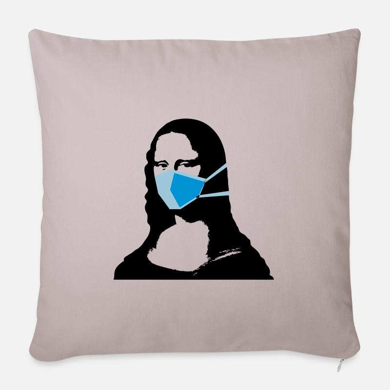 Eingeschränkte Mona Lisa 1 - Sofakissenbezug 45 x 45 cm - helles Taupe