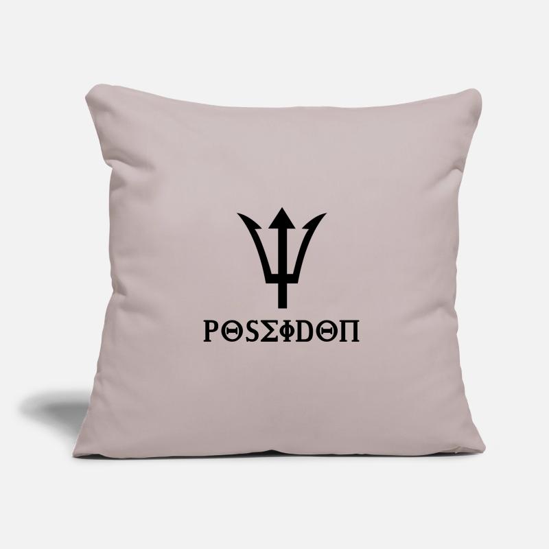 Poseidon Design mit Dreizack Geschenkidee schwarz Sofakissenbezug 45 x 45 cm