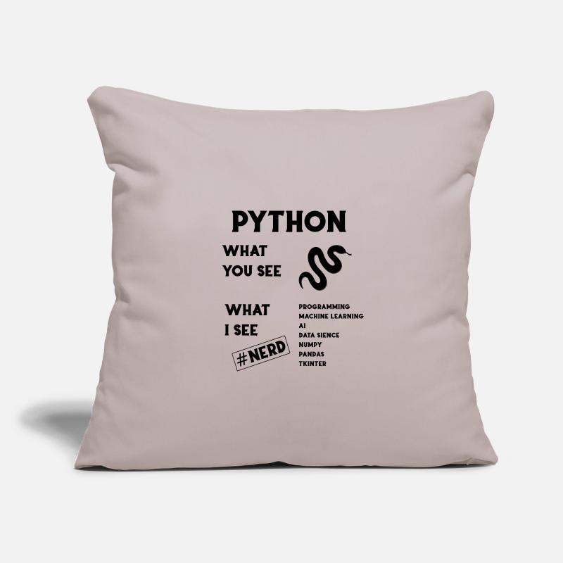 Python programming Sofa pillowcase 17,3'' x 17,3'' (45 x 45 cm)