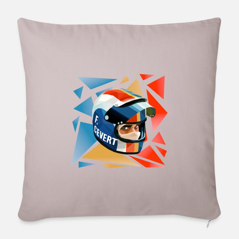 Francois Cevert Helm - Sofakissenbezug 45 x 45 cm - helles Taupe