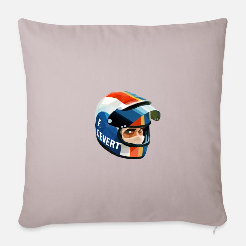 Francois Cevert Helmet - Sofakissenbezug 45 x 45 cm - helles Taupe