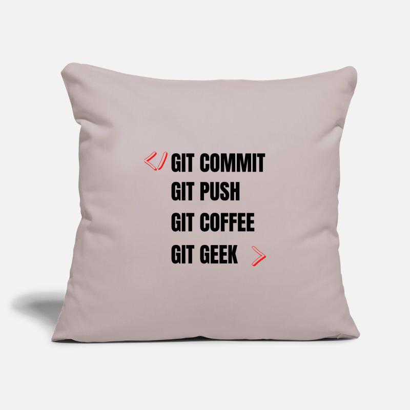 git commit git push git kaffee git geek developpeu Sofakissenbezug 45 x 45 cm