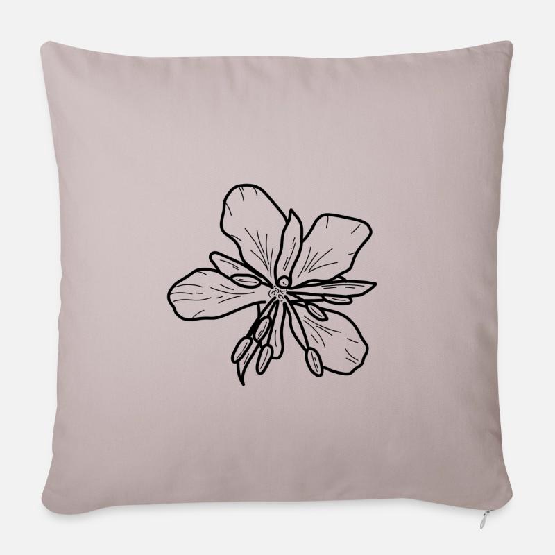 Weidenrose minimalistisch - Sofakissenbezug 45 x 45 cm - helles Taupe