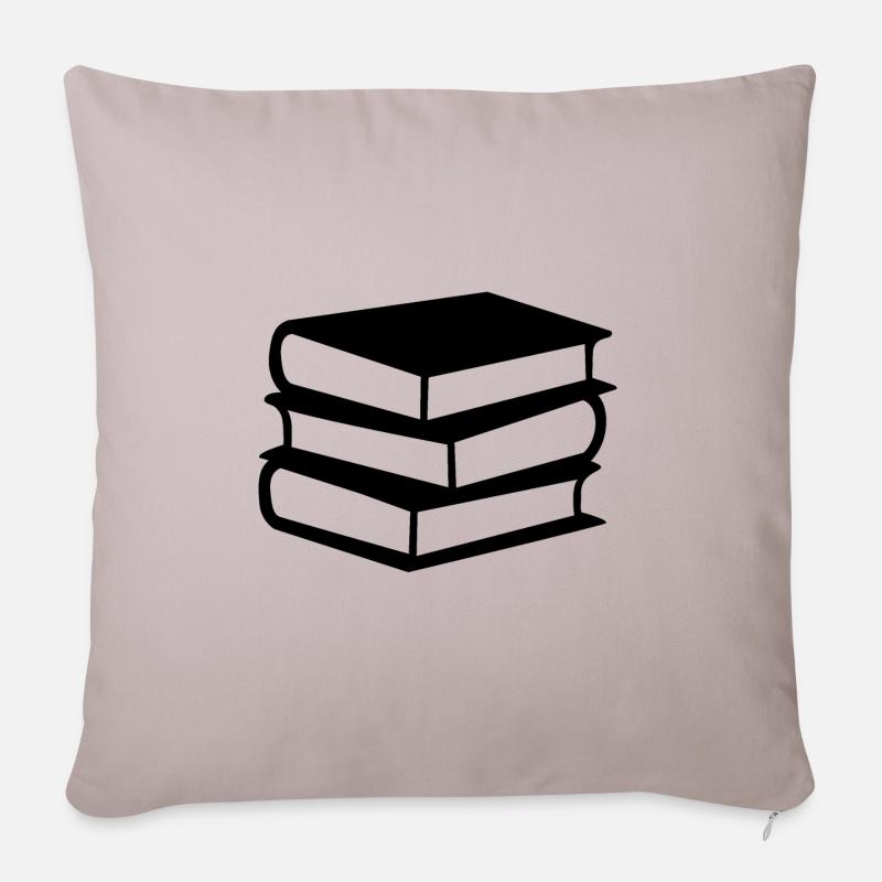 Bücher - Sofakissenbezug 45 x 45 cm - helles Taupe