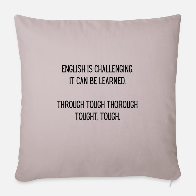 Lustiger Grammatik Spruch Geschenk Englisch Lehrer - Sofakissenbezug 45 x 45 cm - helles Taupe