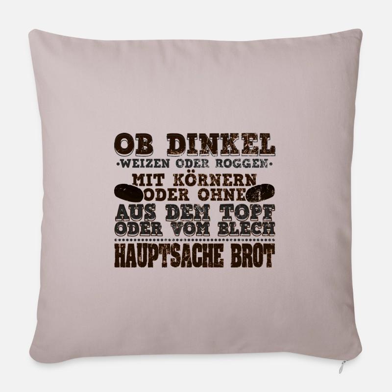 Brot Backen | Bäcker Dinkel Weizen Hobby Geschenk - Sofakissenbezug 45 x 45 cm - helles Taupe