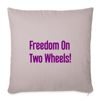 Freedom on Two Wheels - Cyclist Design - Sofa pillowcase 17,3'' x 17,3'' (45 x 45 cm) - light taupe - Front