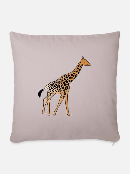 Giraffe - Sofakissenbezug 45 x 45 cm - helles Taupe