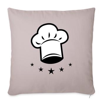 10 Casquette 5 étoiles cuisinier - Housse de coussin décorative 45 x 45 cm - taupe clair - Devant