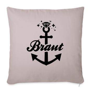 Braut T-Shirt - Junggesellinnenabschieds T-Shirts - Sofakissenbezug 45 x 45 cm - helles Taupe - Vorne