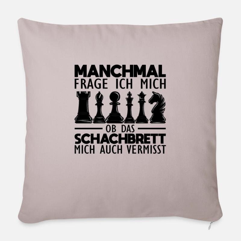 Schach - Sofakissenbezug 45 x 45 cm - helles Taupe
