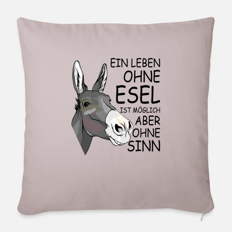 Bauer Esel - Sofakissenbezug 45 x 45 cm - helles Taupe
