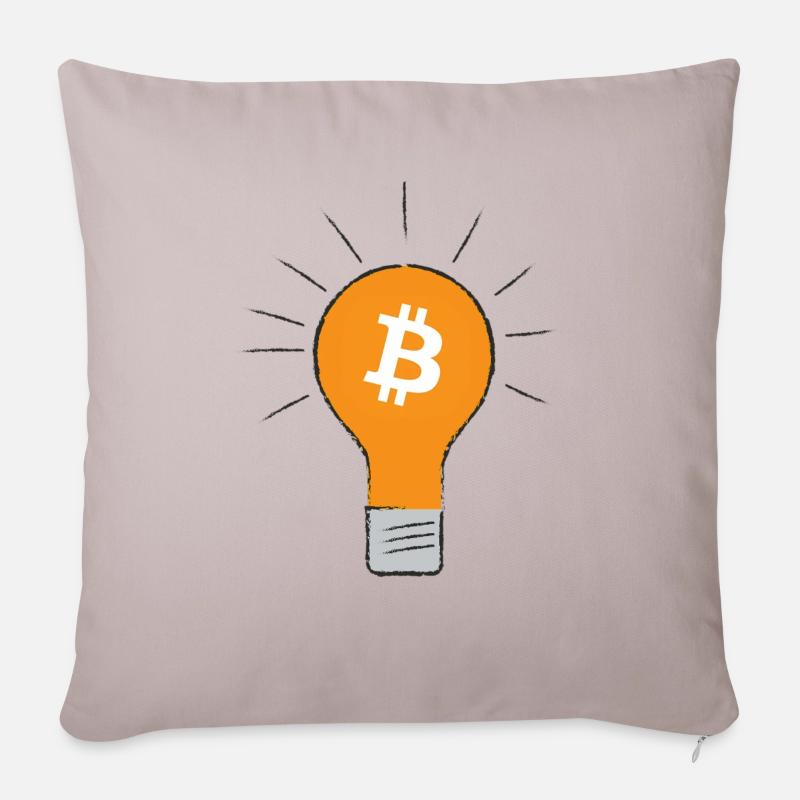 Bitcoin Glühbirne idee - Sofakissenbezug 45 x 45 cm - helles Taupe
