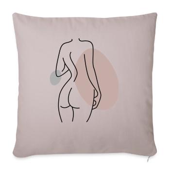 Abstract Design Back - Sofa pillowcase 17,3'' x 17,3'' (45 x 45 cm) - light taupe - Front