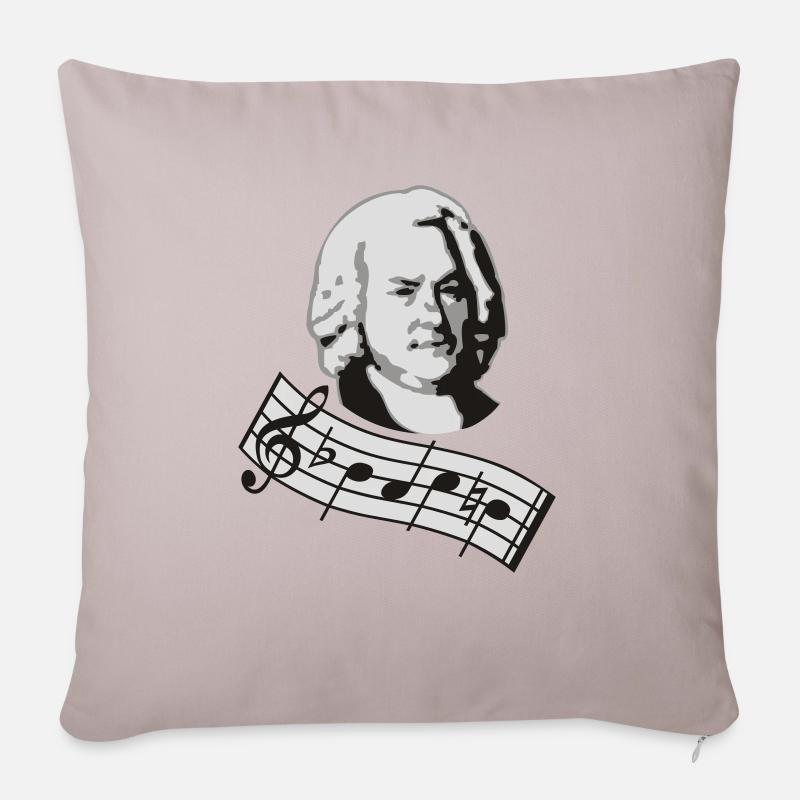 bach noten 3col vers2 - Sofakissenbezug 45 x 45 cm - helles Taupe