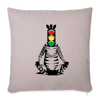 Zebra, Traffic Light, Head, Art, Streetart, Urban - Sofa pillowcase 17,3'' x 17,3'' (45 x 45 cm) - light taupe - Front