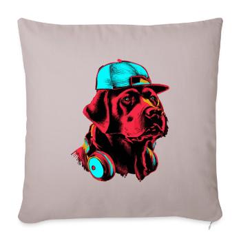 Synthwave Labrador 80s 90s Hip Hop Dog Retrieve - Sofa pillowcase 17,3'' x 17,3'' (45 x 45 cm) - light taupe - Front