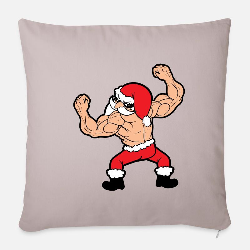 Weihnachten - Sofakissenbezug 45 x 45 cm - helles Taupe