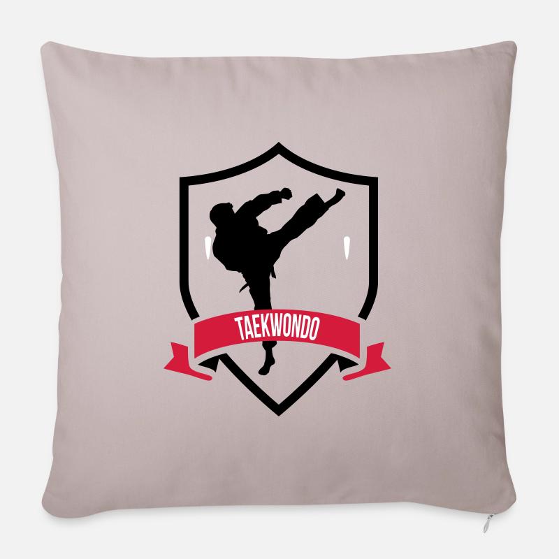 Taekwondo - Sofakissenbezug 45 x 45 cm - helles Taupe