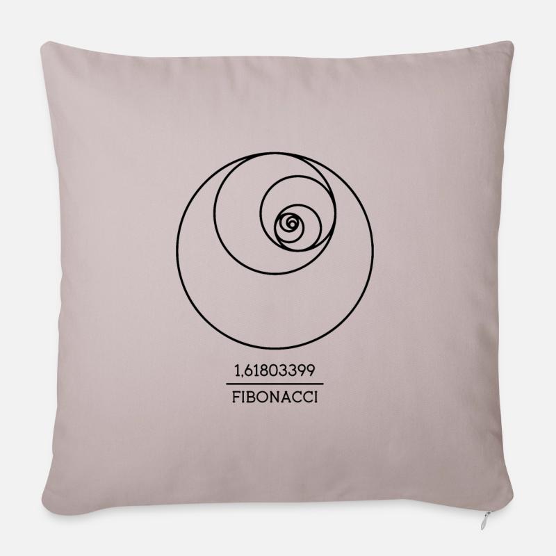 Fibonacci Spiral Folge Mathe Lehrer Zahlen - Sofakissenbezug 45 x 45 cm - helles Taupe