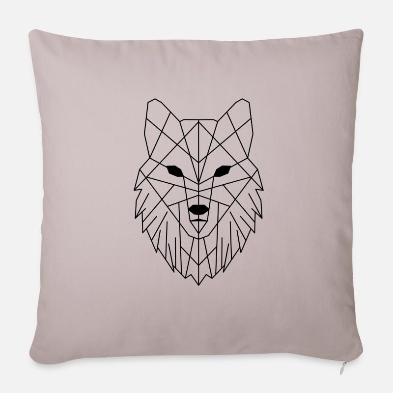 Geometric wolf polygon forest animal - Sofa pillowcase 17,3'' x 17,3'' (45 x 45 cm) - light taupe
