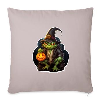Halloween Frosch - Sofakissenbezug 45 x 45 cm - helles Taupe - Vorne
