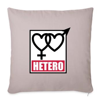 04 HETERO Herzen Liebe Love Heterosexuell - Sofakissenbezug 45 x 45 cm - helles Taupe - Vorne