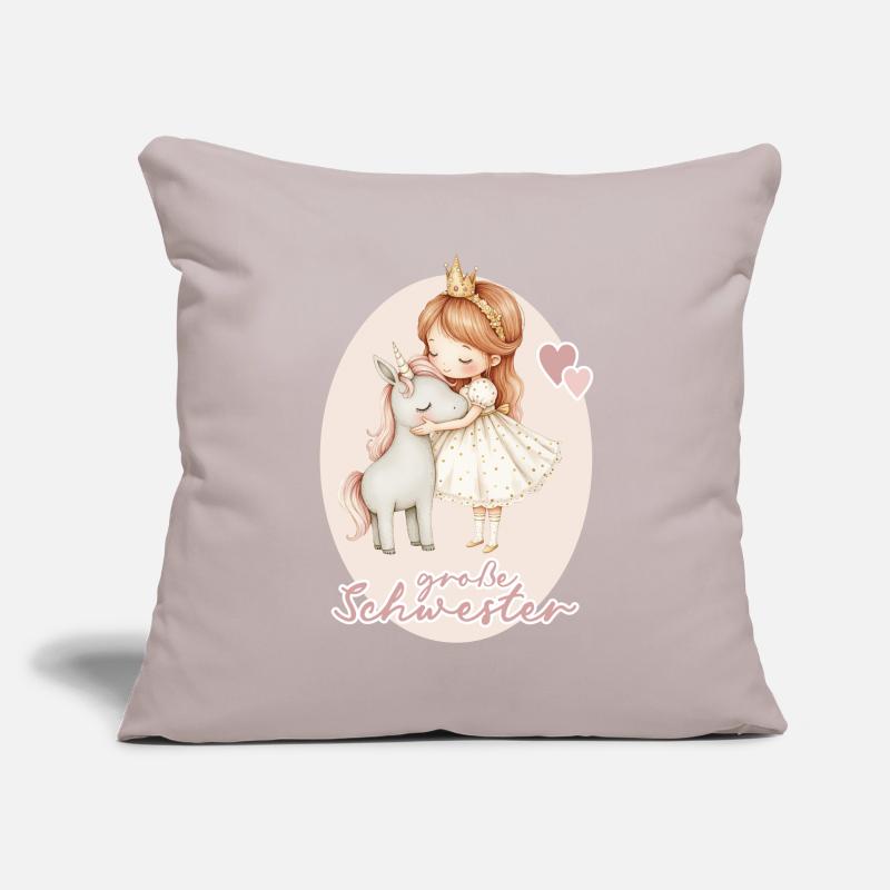 Grosse Schwester Maedchen Einhorn 4 Sofakissenbezug 45 x 45 cm