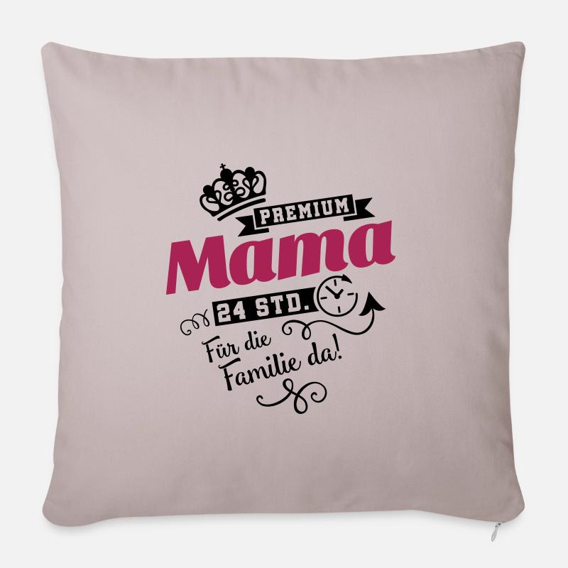 Premium Mama Muttertag - Sofakissenbezug 45 x 45 cm - helles Taupe